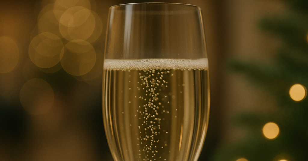 champagne at a christmas party venue
